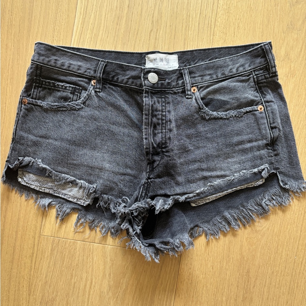 Women's Black Distressed Denim Shorts